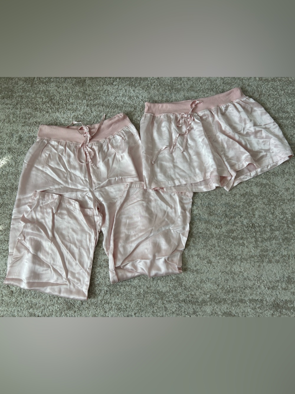 BUNDLE of 2 Pairs of Pj Harlow Pants and Shorts in Blush Size Large